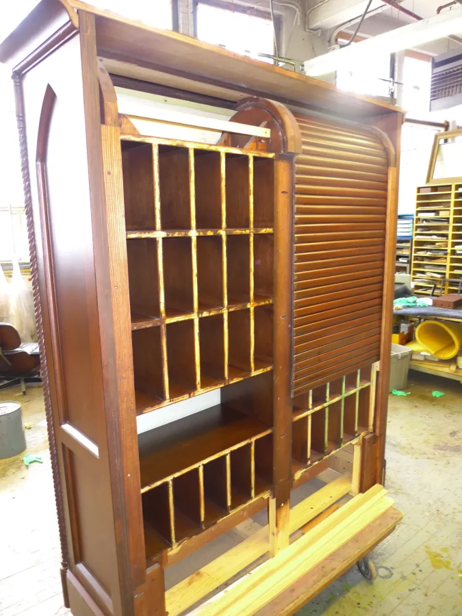 Lobby Woodwork — Desk & Cabinet Sculpting & Fabrication