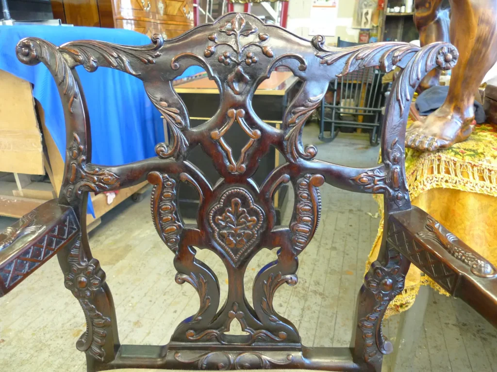 Carved Georgian Armchair — Repair & Rebuild — After
