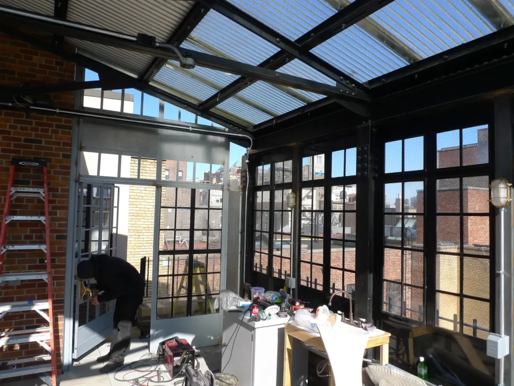 Pergola Fabrication with Salvaged Steel Windows — After