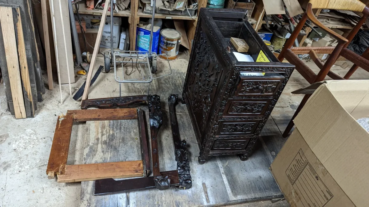 Antique Chinese Carved Desk — Damage Repair